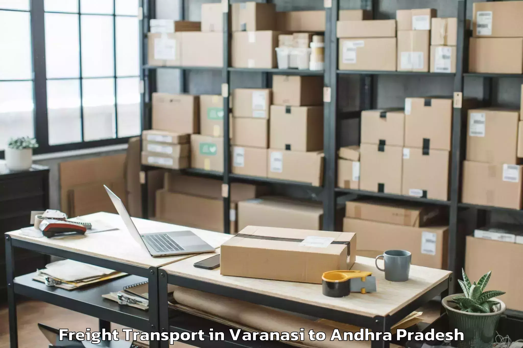 Trusted Varanasi to Vignan University Guntur Freight Transport